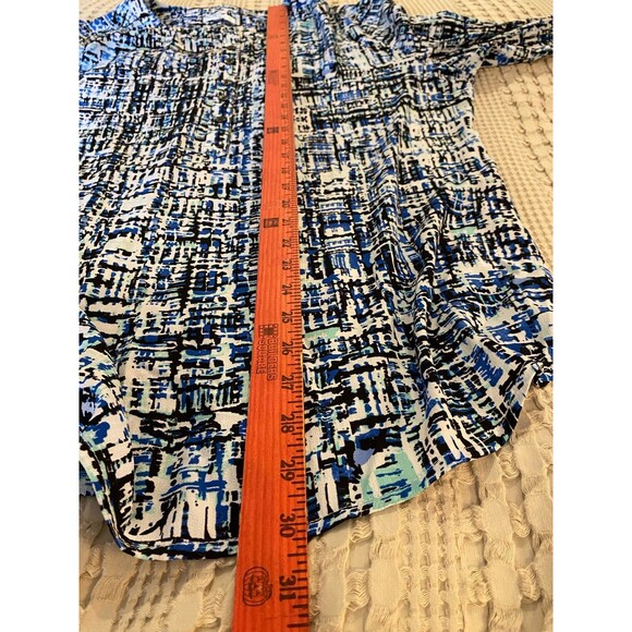 Croft & Barrow Blouse  Plus Size ? 1X or 2X Blue Black Pattern Casual  Top - Picture 10 of 10